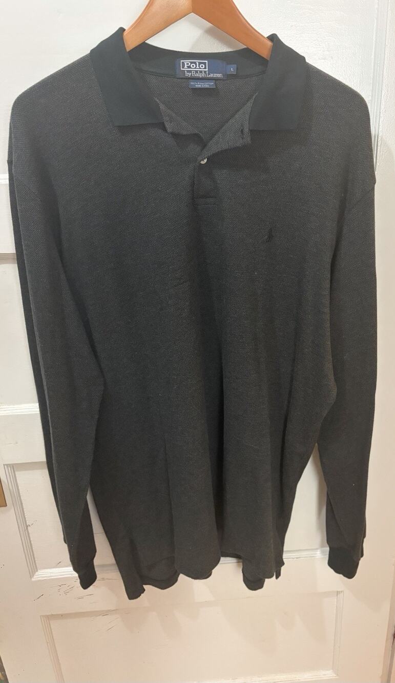 Polo Ralph Lauren Men's XL Long Sleeve Pima Cotton Knit Polo Grey